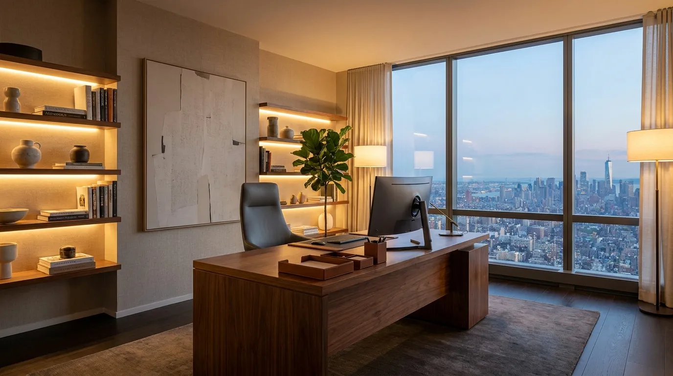 Modern Home Office Workspace with Stylish Interior Design