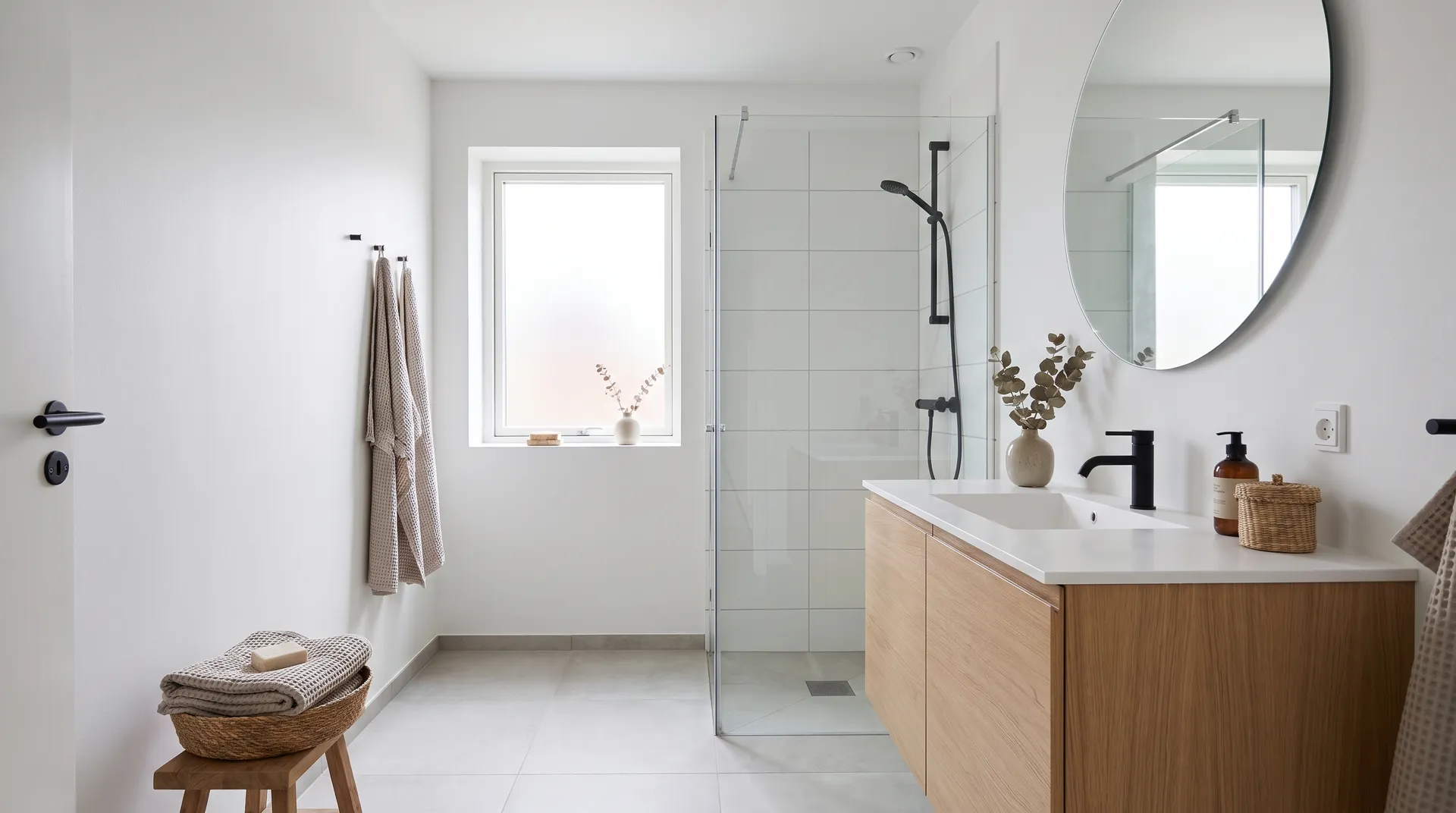 Minimalist Scandinavian Bathroom with Clean Nordic Design